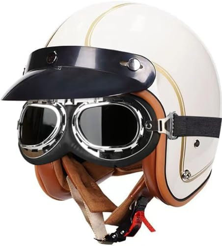 Casco Scodella Portatile Mezzi Caschi Jet Mezzo Caschi Da Motociclista Vintage Caschi Cromwell Caschi Casco A Scodella Scooter Motorino ECE/DOT Omologato Mezzo Elmetto Da Moto 7,S