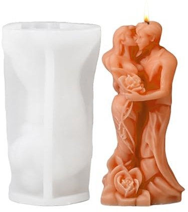 Moule en résine romantique - Moule en silicone pour couple d'amoureux - Design - Moule 3D pour bougies d'anniversaire de mariage - Sculpture - Outil de décoration de Saint-Valentin