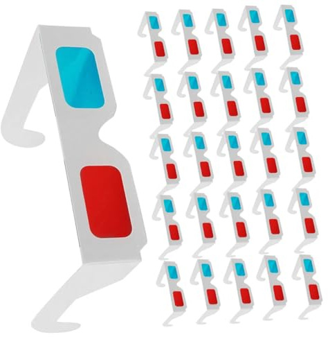 Housoutil 70pezzi Occhiali Anaglifici di Carta Occhiali per Film Tv Domestici Tecnologia Rosso-blu di Cartone Usa e Getta per Feste e Proiettori