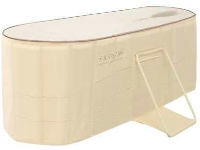 Czyurachel Baignoire pliable pour adulte - Baignoire mobile avec couvercle - Baignoire pliante portable autoportante - Thermique à long terme avec 5 couches d'isolation - Idéale pour le spa à la