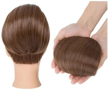 Förlängning av hästsvans, 25,4 cm, kort hästsvans med dragsko och kam, rörig plit, hårdel, syntetiska hårförlängningar för kvinnor ponytail förlängning (8H12)