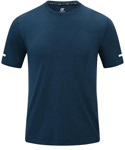 Tyhengta Mens T-Shirts Quick Dry Short Sleeve Moisture Wicking Athletic Running Work Gym Tops