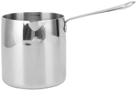 Tomotato Pentolino Friggipiccolo in Acciaio Inossidabile 304, Casseruola Mini con Manico per a Gas e Induzione, Bricco Scaldalatte per Frittura e Preparazioni Culinarie