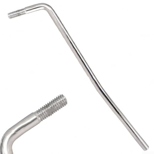 Levier de trémolo pour guitare électrique - Filetage à vis de 6 mm - Pour barre whammy - Chevalet simple - Bras en métal - Accessoire de guitare - Barre Vibrato - Argenté/noir (argenté)