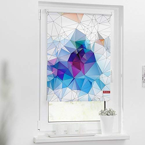 Lichtblick Klemmfix Tageslicht-Rollo mit Motiv, ohne Bohren, Blickdicht, Seitenzugrollo, Made in Germany, Grafik - Bunt 100 x 150 cm (B x L)