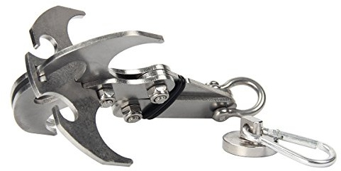 Latinaric gancho de gravedad multifuncional arpeo martillo acero inoxidable con imán (mosquetón extraíble para escalada Camping Suivie Aventure actividades en plein air 300 kg
