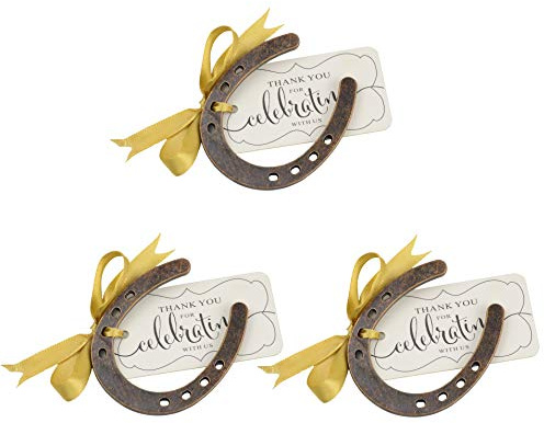 Makhry 24 Pezzi Lucky Horseshoe Party Favors con Fench Nastri (Rame Antico)
