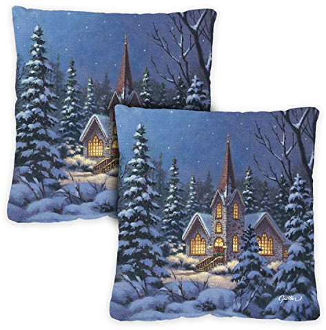 Toland Home Garden 761293 Snowy Steeple 45,7 x 45,7 cm, per Interni ed Esterni, Confezione da 2