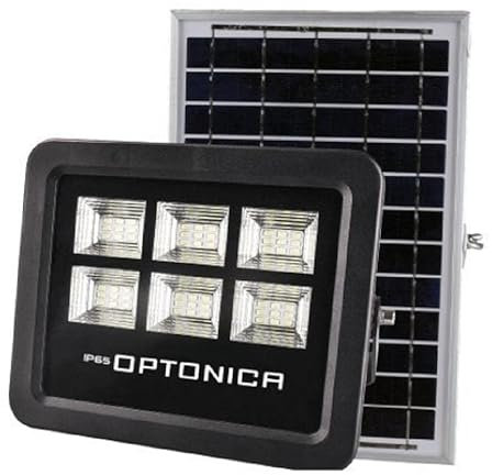 Proyector LED Solar Negro Equivalente a 100 W 2000 lm Blanco Día 6000 K, Proyector LED Exterior