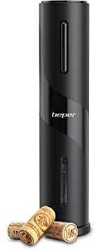 BEPER P102ACP100 Cavatappi Elettrico con Taglia Capsule per Bottiglie di Vino - Stappa Bottiglie Elettrico Ricaricabile con Cavo USB
