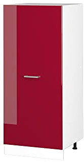 Vicco Vorratsschrank R-Line, Rot Hochglanz, 60 cm | Große Tür · 3 Einlegeböden · Höhenverstellbare Füße · 1 Schublade · ✓ Frei kombinierbar