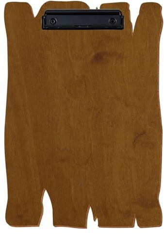 Bütic Holz Klemmbrett Holzbrettform Teak für DIN A3 A4 A5 A6 aus 3 mm Birkensperrholz und mit widerstandsfähigem Klarlack versiegelt