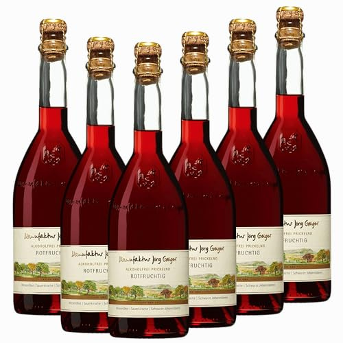 Jörg Geiger Rotfruchtig Alkoholfrei | Sekt ohne Alkohol 6er-Paket | Dunkelbeerige Frucht mit Sauerkirsche, Johannisbeere & Holunder | alkoholfrei und prickelnd