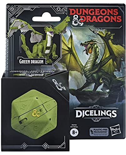 Dungeons & Dragons Dicelings Green Dragon Collectible D&D Monster Dice Converting Giant d20 Action Figures Role Playing Dice