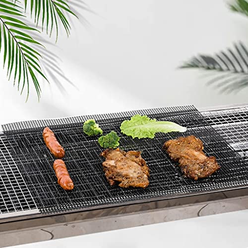 VISEKA Satz von 5 Teflon Mesh Grillmatte Antihaftbeschichtung Barbecue-Blatt Backofeneinlage Hochbelastbar Wiederverwendbar Grillmatten für Gas, Holzkohle (Color : Style1)