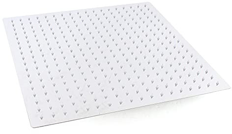 Soffione doccia 40 x 40 cm, forma quadrata da 16, effetto specchio lucido, unibody, ultra sottile, soffione doccia in acciaio inox (argento)