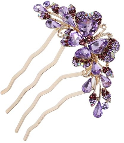Ipetboom Strass Haarkamm Für Damen Mit 4 Zinken Eleganter Haarseitenkamm Für Hochzeit Und Hochsteckfrisur Braut Haarschmuck