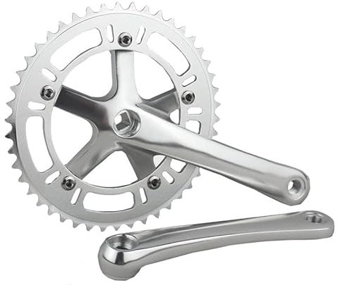 FFYZSMBF Kurbelgarnitur 46T * 170mm Single Speed Fixed Gear Rennrad Kurbelgarnitur Fixie Radfahren Track Kurbelgarnitur Kurbeln CNC Kurbelgarnitur
