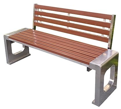 Gartenbank aus Stahl, Parkbank für 2–3 Personen, Terrassenbank, Sitzmöbel für den Außenbereich, Zweisitzer-Sessel für Veranda, Terrasse und Hof, Bankstuhl mit Rückenlehne, Tragkraft 400 kg (
