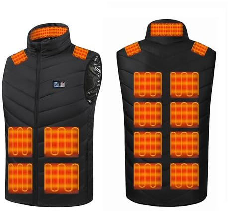 Monave Gilet riscaldato per donne e uomini, gilet riscaldato con 15 cuscinetti riscaldanti, pesca, passeggiate e lavoro all'aperto per Natale e Ringraziamento (batterie escluse)