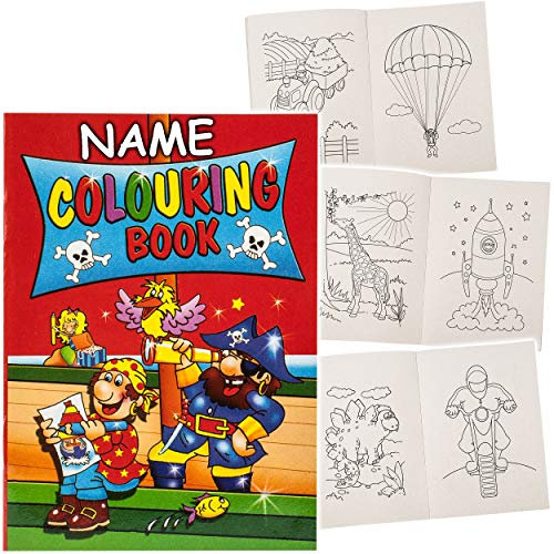 alles-meine.de GmbH 2 Stück kleine - Mini - Malbücher/Malheft - KLEIN - A6 - inkl. Name - Fahrzeuge & Tiere - Verschiedene Motive - Kindermalbücher - für Stifte & Wassermalf..