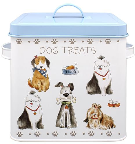 The Leonardo Collection Faithful Friends Dog Treats Box | Durable Pet Food Storage Container | Ideal for Daily Use | Airtight Bin for Dry Pet Food in Any Home