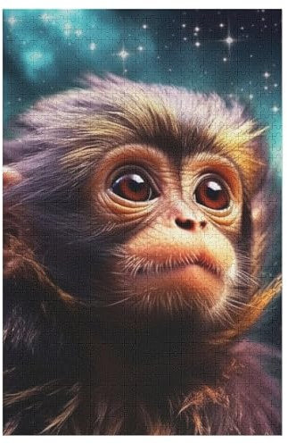 AFFE Puzzle 1000 Teile, Holzpuzzle Herausforderndes Geschicklichkeitsspiel Für Die Ganze Familie, Kinder Erwachsenenpuzzle Ab 12 Jahren （78×53cm）