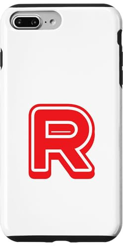 Retro Bold Letter RED - R - Outline Design - Alphabet Case for iPhone 7 Plus/8 Plus