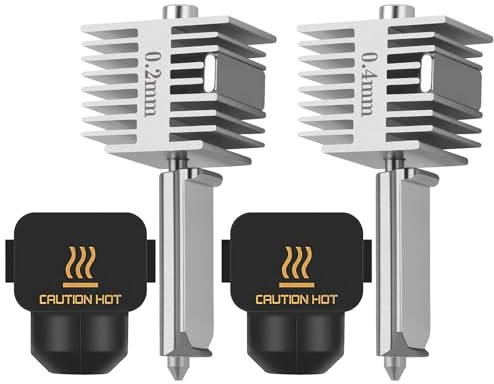 2 PCS Aggiornamento A1/A1 Mini Quick-Swap Hotend 0.2mm+0.4mm Acciaio Inox Ugello Alta Temperatura Struttura Integrata con Copertura in Silicone Compatible with Bambu Lab A1/A1 Mini Stampante 3D