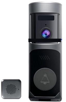 VEKELETE Videocitofono PTZ con Batteria IP da 2 MP, Telecamera di Sicurezza ICam365, Campanello Intelligente Ring WiFi(WiFi with 32G)