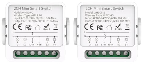 Mengshen Smart WiFi Light Switch 2 Way Home Automation Wireless Smart Switch Compatible with Google Home & Alexa Remote Control for Garage Garden Driveway Door