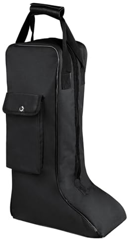 Portable Riding Boot Bag for Tall Boot, Oxford Equestrian Boot Bag with Handle, Cowboy Boot Travel Bag with Outer Pocket for Cowboy Boots, Snow Boots, Travel and Daily Use