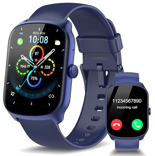 STECEi Reloj Inteligente Hombre Mujer, 1.95 HD Pantalla Curva Smartwatch con Llamadas Bluetooth, Monitor de Ritmo Cardíaco y Sueño, Pulsera Actividad 110+ Modos Deportivos, Impermeable IP68, Azul‌
