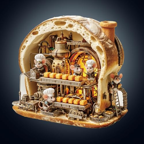 Wooden Puzzles for Adults, 265 Pcs Mouse Bakery jigsaw Pzzles for adults | Unique Animal Shape Jigsaw Puzzles with Wood Box, Wooden Puzzle, Christmas Birthday Gifts for Family Friend (34*33.1cm)