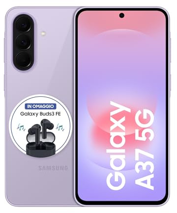 Samsung Galaxy A37 5G, 256GB, 3 anni di Garanzia, Smartphone sottile, Cerchia e Cerca, Gomma Oggetto, Suggerimento di modifica, Tripla Camera, IP68, 5.000 mAh, Awesome Lavender [Versione Italiana]