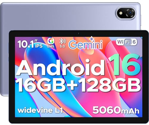 POPUX U10 Android 16 Tablets, 10 Inch HD+ IPS Tablet, 16GB RAM+128GB ROM+2TB Al Tablet, 5060mAh Android Tablets, 8MP+5MP Cameras, Gemini Al/Widevine L1/WIFi 6/BT 5.0/3.5mm headphone- Purple