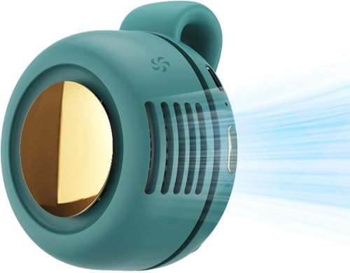 COSEN Mini Ventilator Hüftventilator Mit Klipp-Funktion mit 3 Einstellbaren Windgeschwindigkeiten, Leiser Mini-Ventilator Ohne Flügel, Persönlicher Ventilator für Reisen, Sport, Outdoor (Grün)