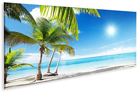 islandburner Bild auf Leinwand Karibisches Meer Strand Unter Palmen Bilder Wandbilder Poster