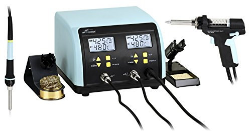 McPower Lötcenter „Digital 940“ | 60W Lötkolben + 90W Entlötpistole | Temperaturregelung 160–480 °C | Profi-Kit für Löt- und Entlötarbeiten | 0,8 bar Saugkraft