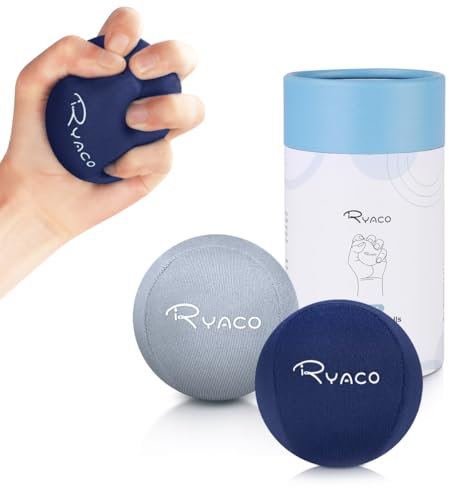 RYACO 2 Stück Gel Stressball für Erwachsene - Antistressball Mit verschiedenen Stärken und Größen - Anti Stress Bälle für Konzentration - Motivierendes Knetball Spielzeug - Wutball
