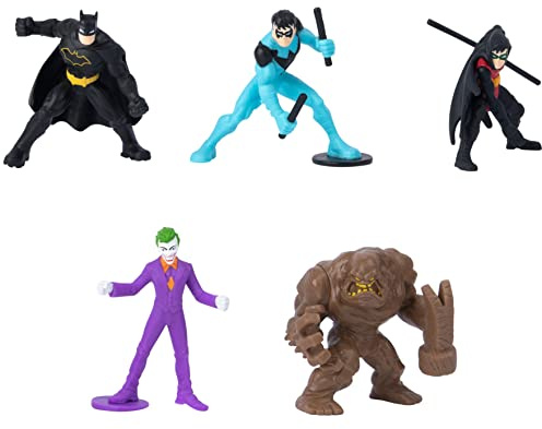 DC Comics, Batman, Robin, Nightwing vs The Joker, Clayface 5-Pack, 2-inch Action Figures, Kids Toys for Boys and Girls Ages 3 and Up