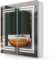 LUMIRRORS® Bathroom Mirror Cabinets with Lights and Shaver Socket 63x65cm 2 doors LED Bathroom Cabinet with Mirror Wall Mounted with Anti-fog Touch Switch Sliding Glass Shelves Aluminum Grey