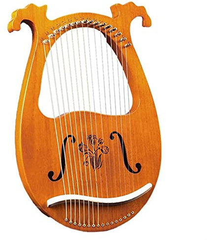 TSTS Lyre Instrument Lyre Harp Greek Violine 16 Saite Harfe Massivholz Mahagoni Lyre Harfe Mit Tuning-Schraubenschlüssel Für Musikliebhaber Anfänger