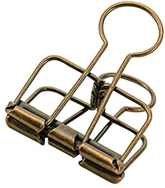 20PCS Medium Metal Binder Clips - Bronze, Paper Clamps for Office Supplies, School, Personal Document Organizing