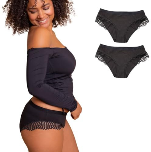 Oséclore Period Underwear Ultra Saugfähig - Mittlerer bis Starker Fluss - Periode - Urinverlust - Waschbar und Wiederverwendbar - Bio-Baumwolle und Bambus Oeko-TEX - Waschsäckchen inklusive