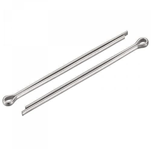 sourcing map Goupilles Fendues, 4mm x 80mm Acier Inox 304 Clip Fixation Raccord pour Automobile, Mécanique, Argenté, 15Pcs