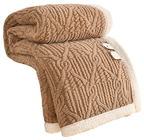 Hayisugal Sherpa Kuscheldecke Flauschige Schlafdecke, super weiche Fleecedecke als Sofadecke, Tagesdecke oder Wohndecke Couchdecke Sofa überwurfdecke, Braun, 100x150cm
