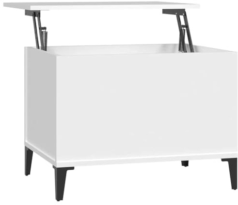 vidaXL Mesa de Centro Madera contrachapada Blanco 60x44,5x45 cm