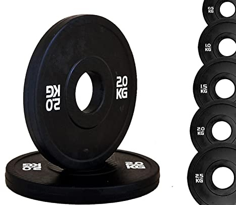G5 HT Sport Disque Bumper Micro Charge Total Black Trou Ø50 mm pour Gym et Home Gym de 0,5 à 2,5 kg (2 x 1 kg)