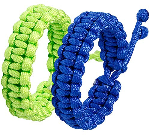 Jewboo 2Pcs Handmade Braided Survival Paracord Bracelets for Men and Women | Handmade,Couples Bracelets,Bracelet for Men,Unisex,Adjustable Size,Rope Bracelet,Camping,Hiking, Outdoor
